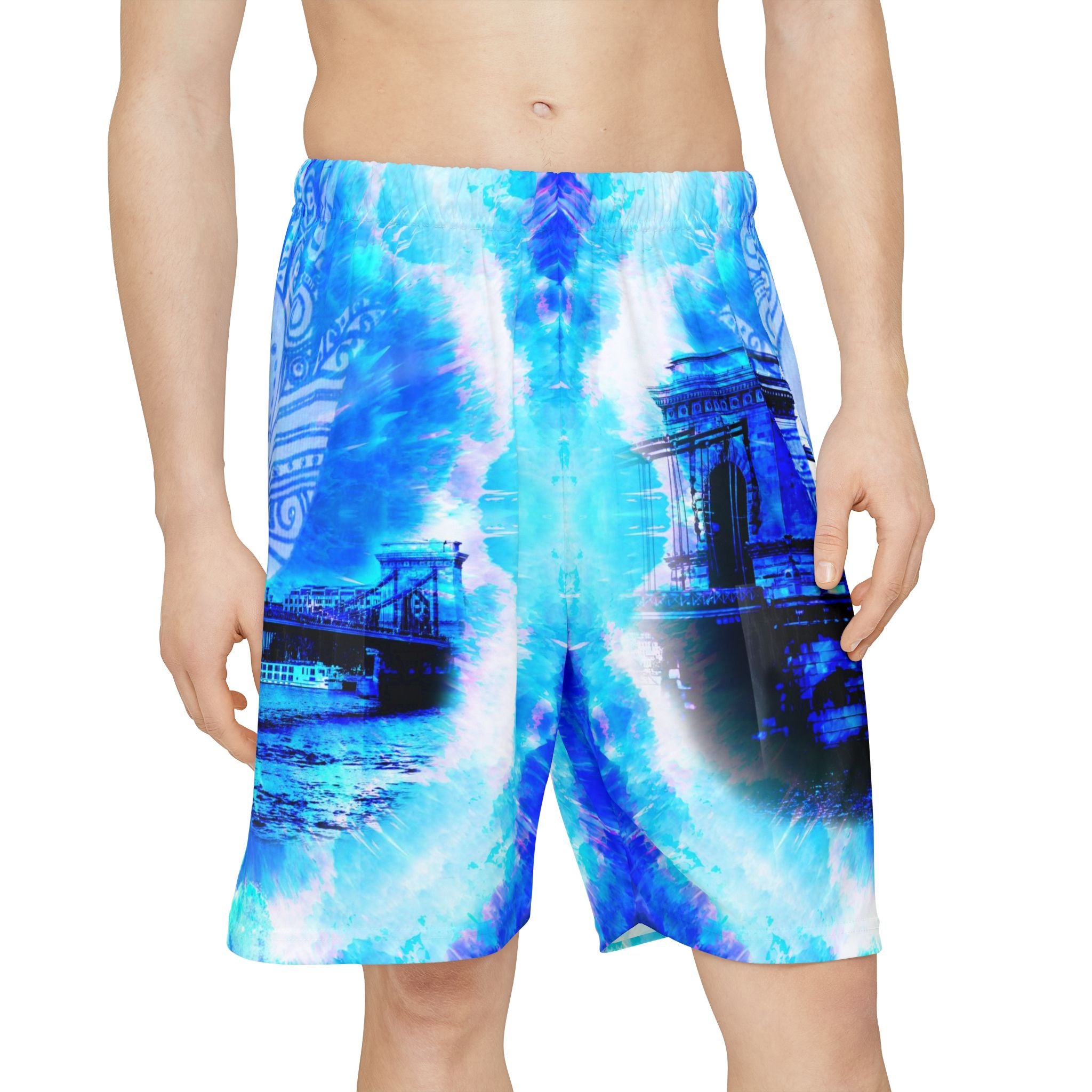 Amen Jin's Blue Sun Budapest Meditations  Men’s Sports Shorts