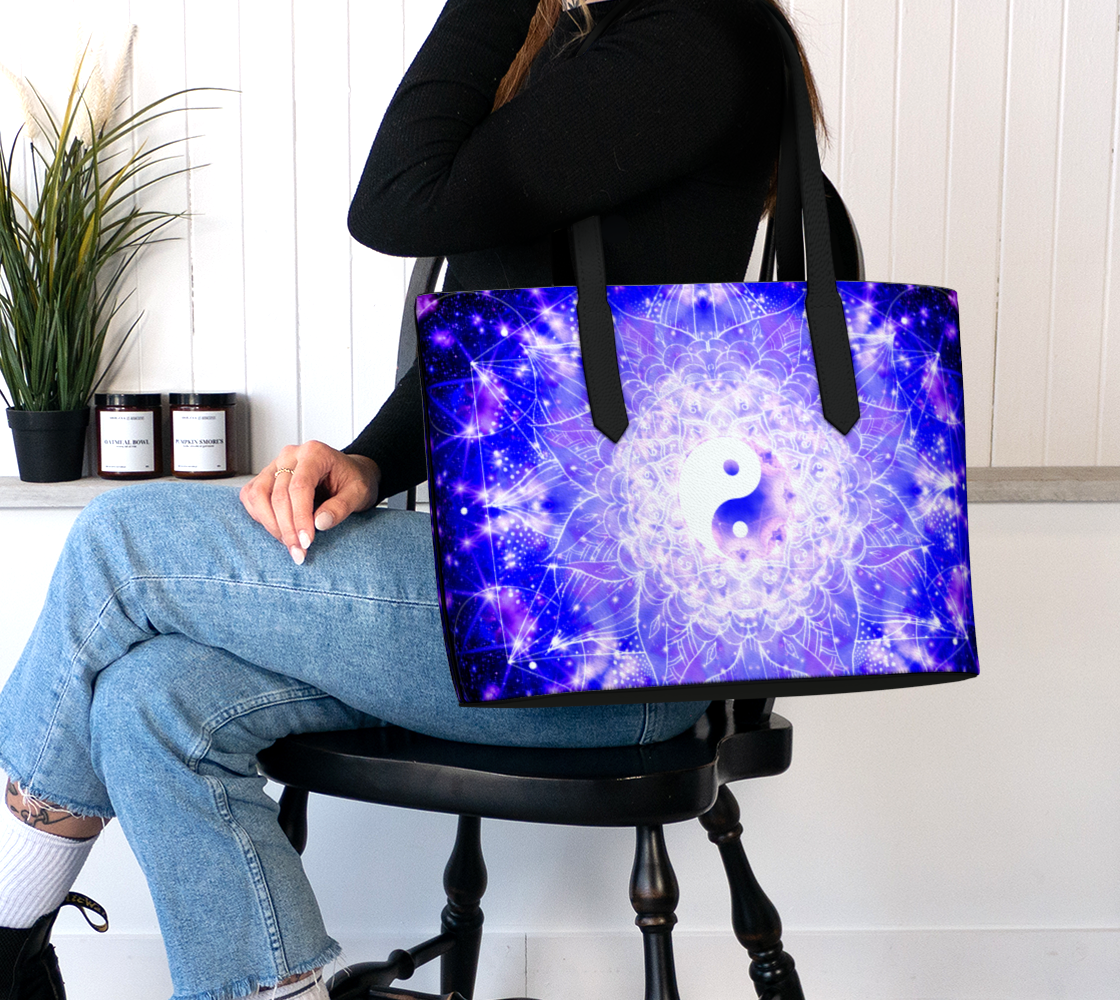 Katerina's Psyche Desires Yin Yang Meditations Vegan Leather Tote Bag