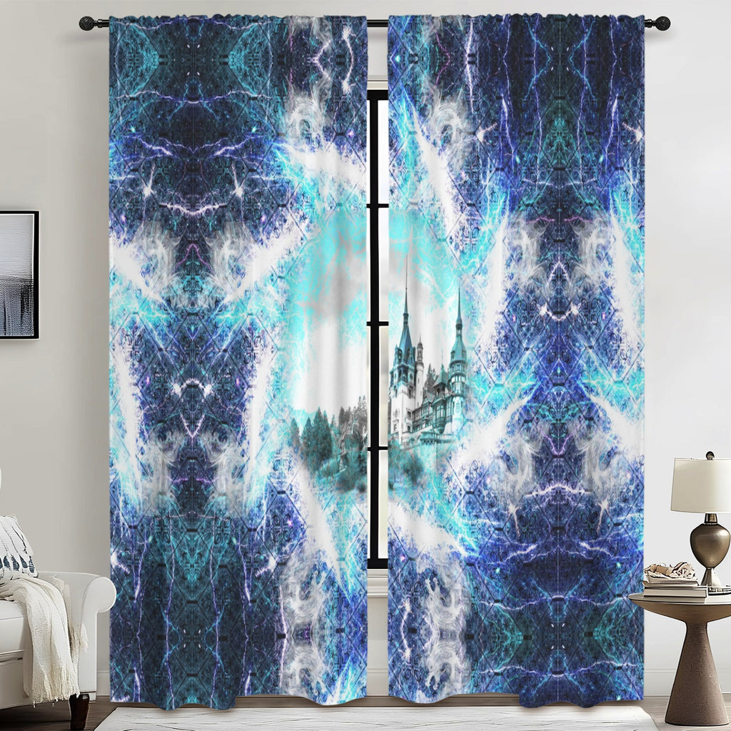 Katerina's Electric Dragon Fire Desires Dragoness Dreams Floor-To-Ceiling Curtain 52x84inch | Ships from USA