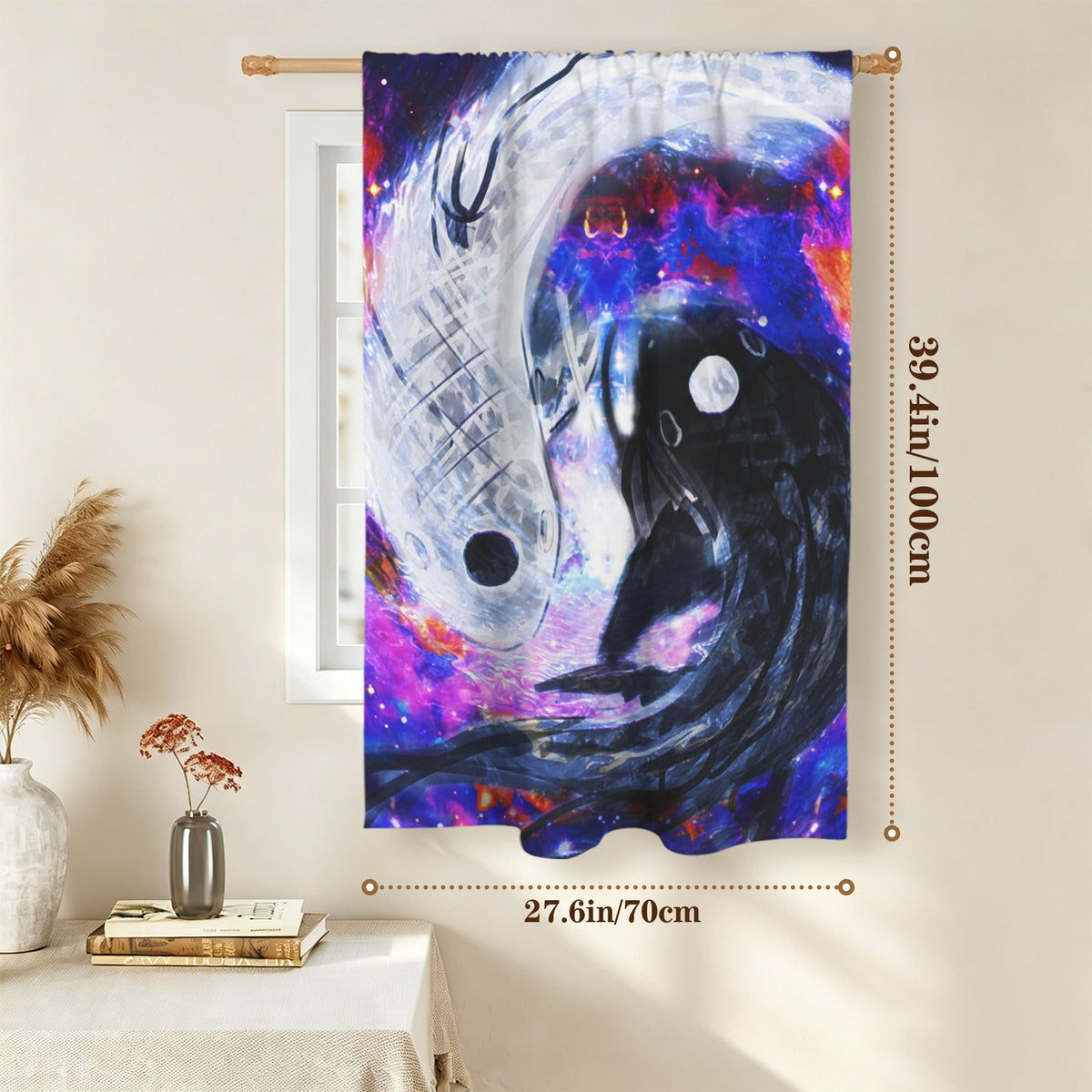 Katerina's Cassandra Koi Desires Window Curtain 27.6" x 39.4" ( 1 Piece ) | Ships from USA