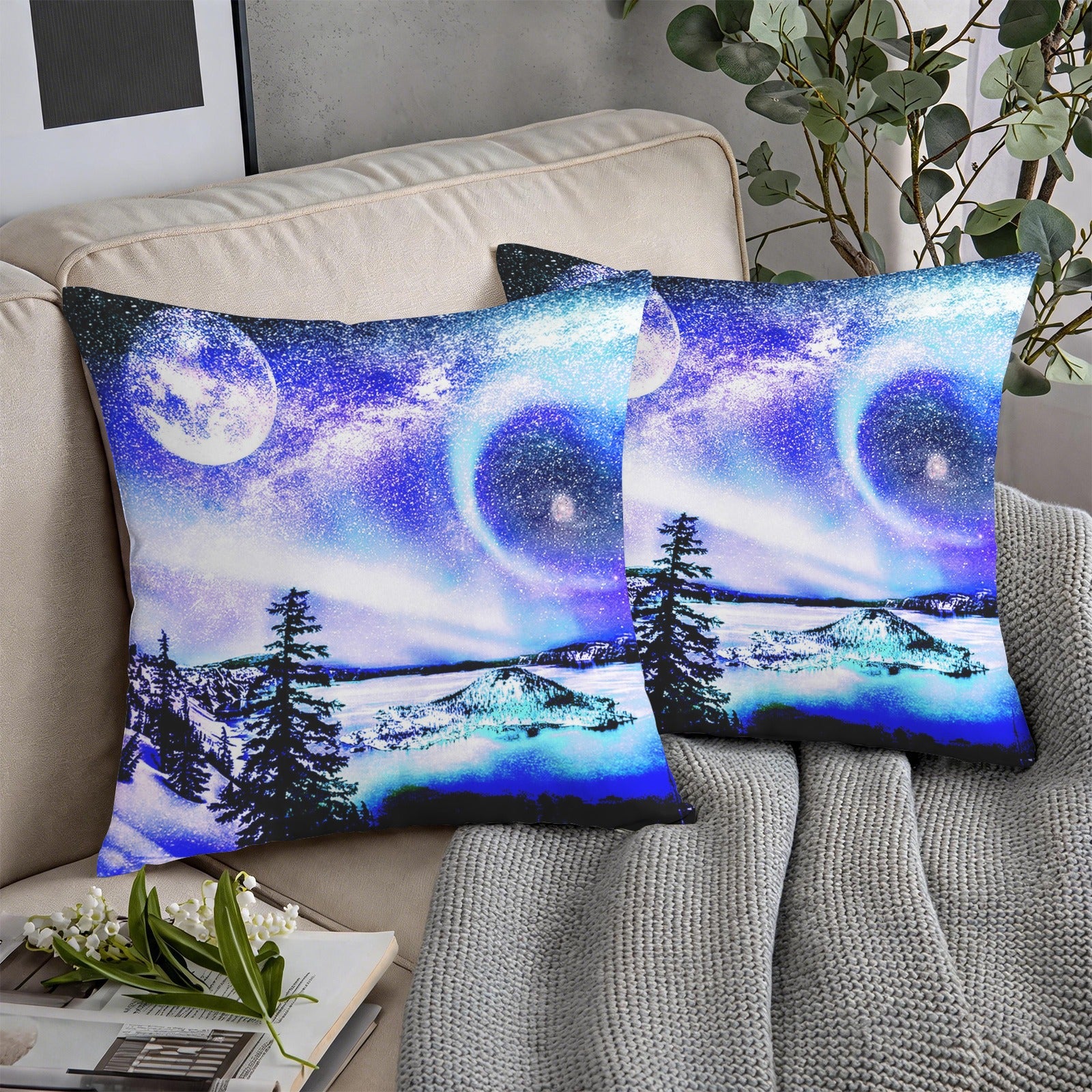 Katerina's Lolite Noel Yule Night Dreams Custom Pillow Cases 18" x 18" (2-Pack) | Ships from USA