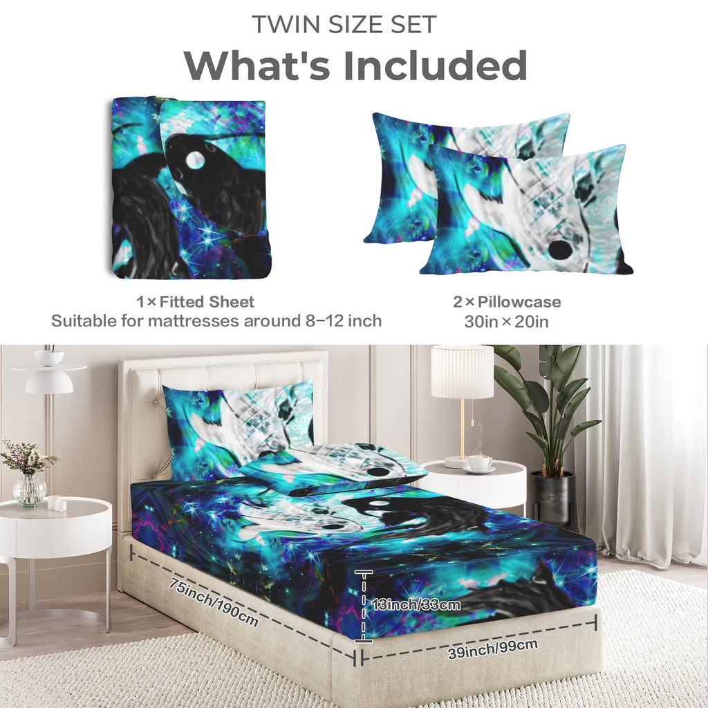 Katerina's Now & Forever Koi Desires Twin Bedding Set (Fitted Sheet + Pillowcases) | Ships from USA