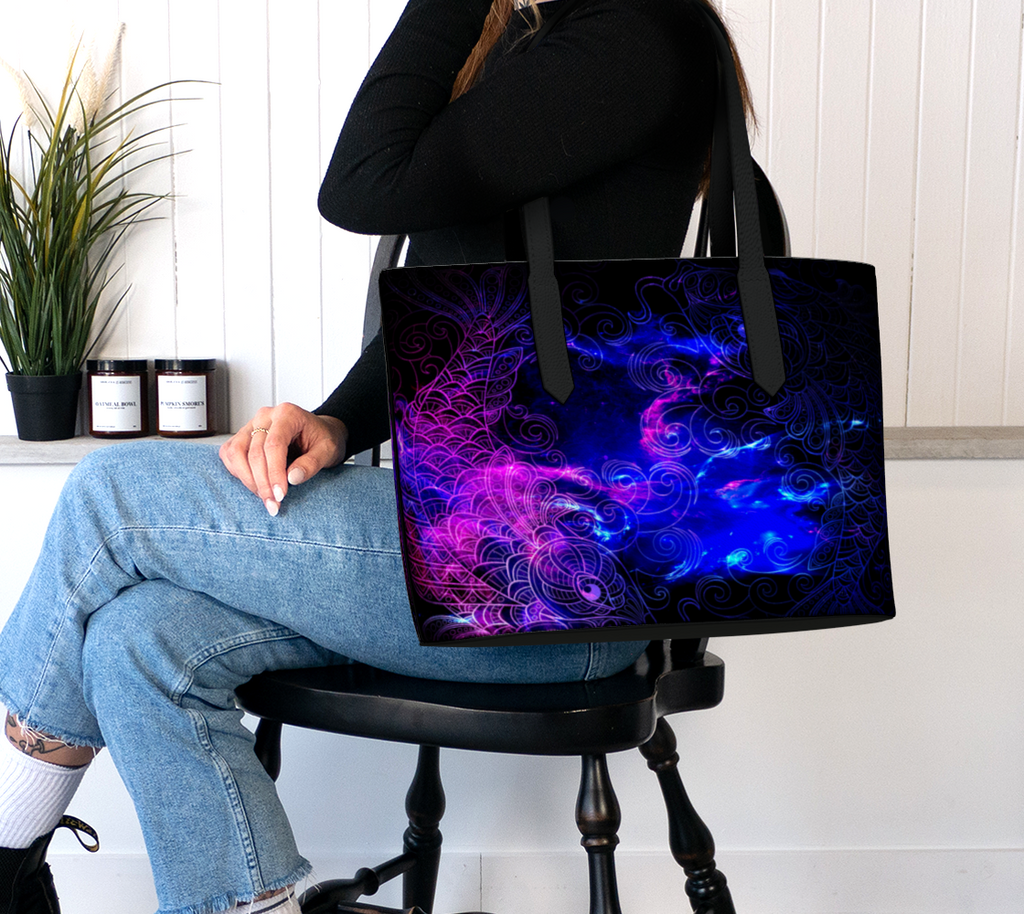 Amethyst Koi Dreams Vegan Leather Tote Bag