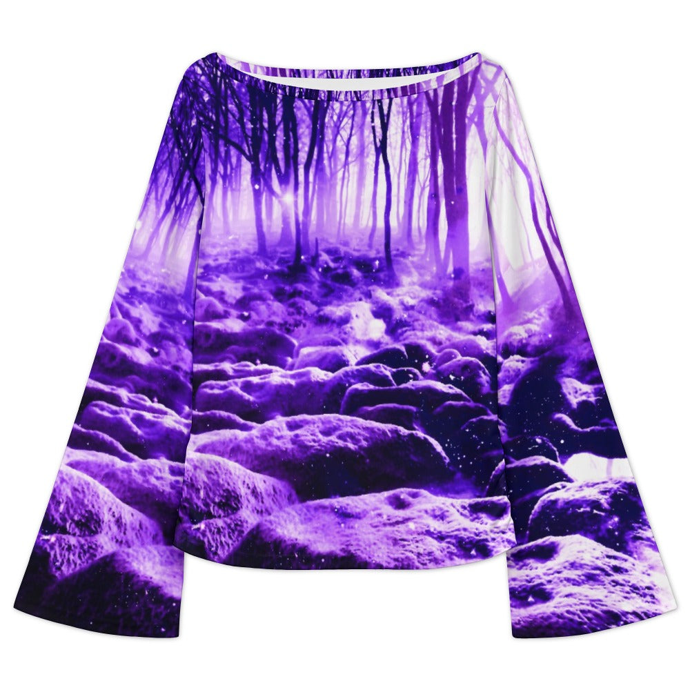 Clearing in the Forest Dreams Women's Boat Neck Bell Sleeve T-shirt