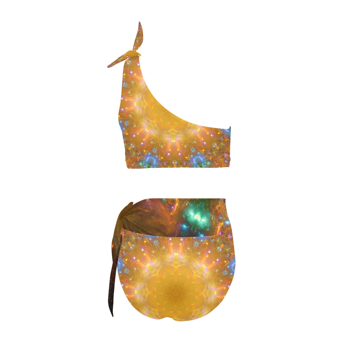 Amen Jin's Dreams of the Lake Desires High Waisted One Shoulder Bikini Set (S16)