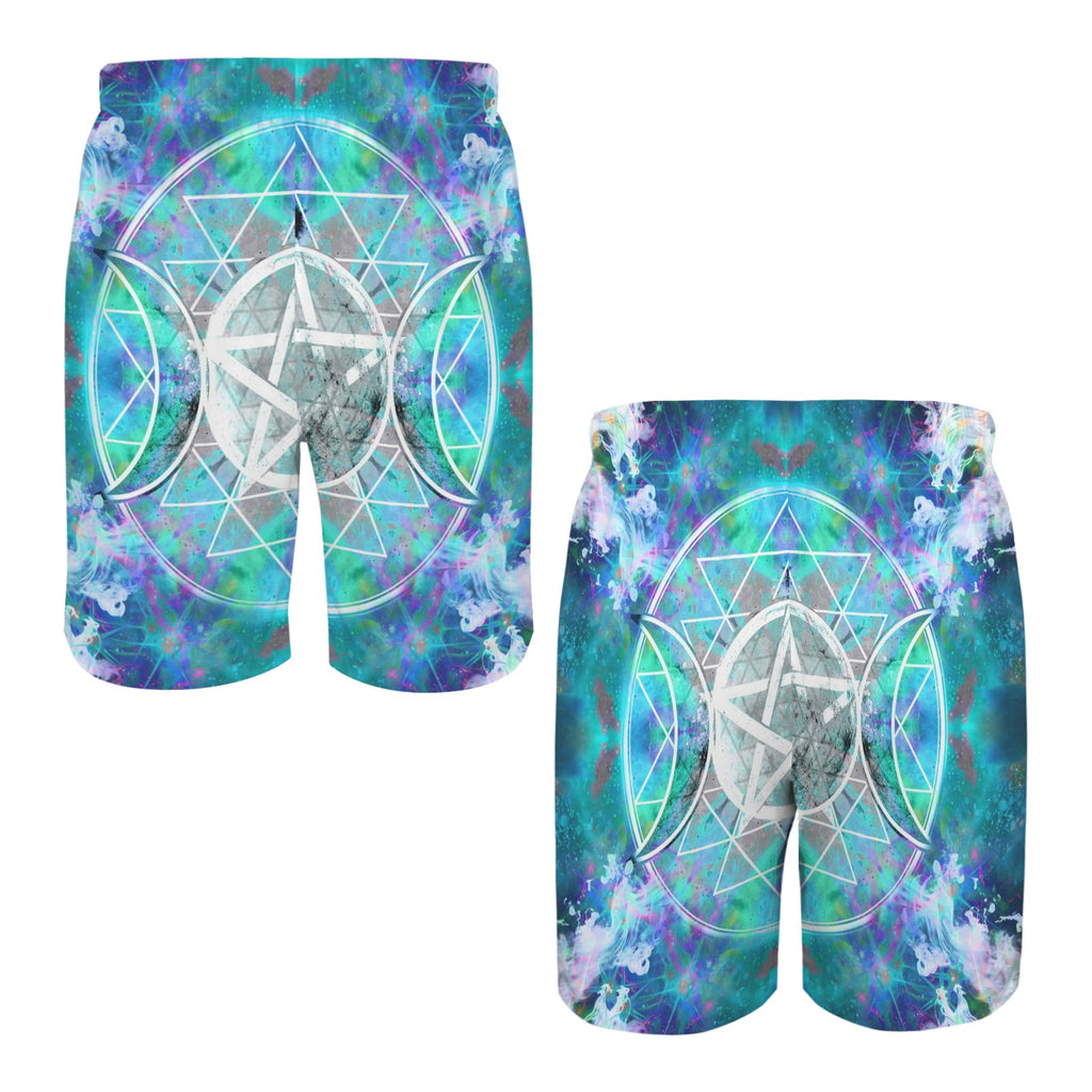 Katerina's Now & Forever Triple Goddess Meditations Men's All Over Print Beach Shorts (Sets 26) | Ships from USA