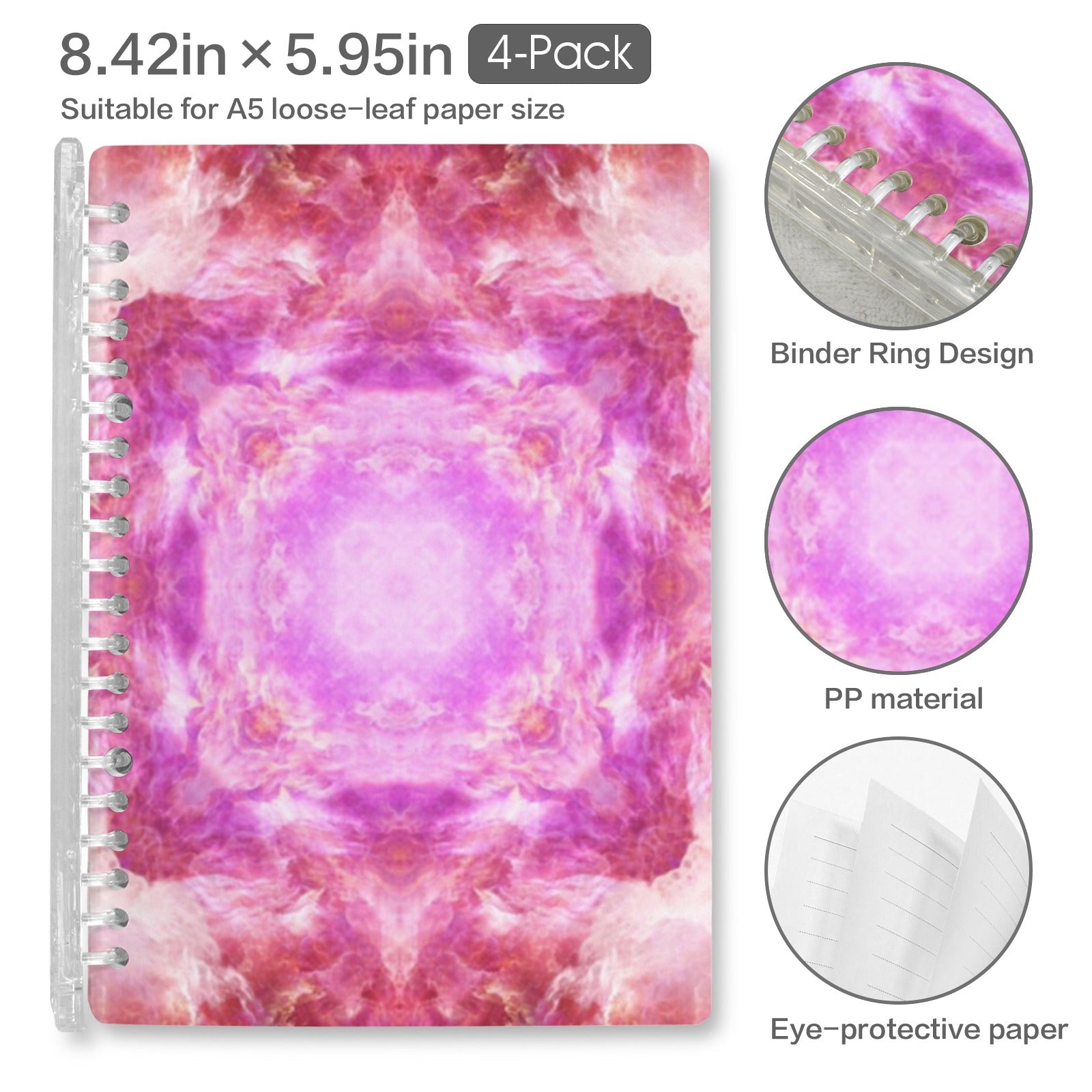 Katerina's Unconditional Desires Loose-Leaf Notebooks ( Cover Print, 4-Pack ) | Ships from USA