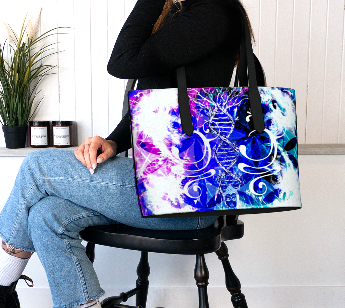 Creation's Desires Buddha Meditations Vegan Leather Tote