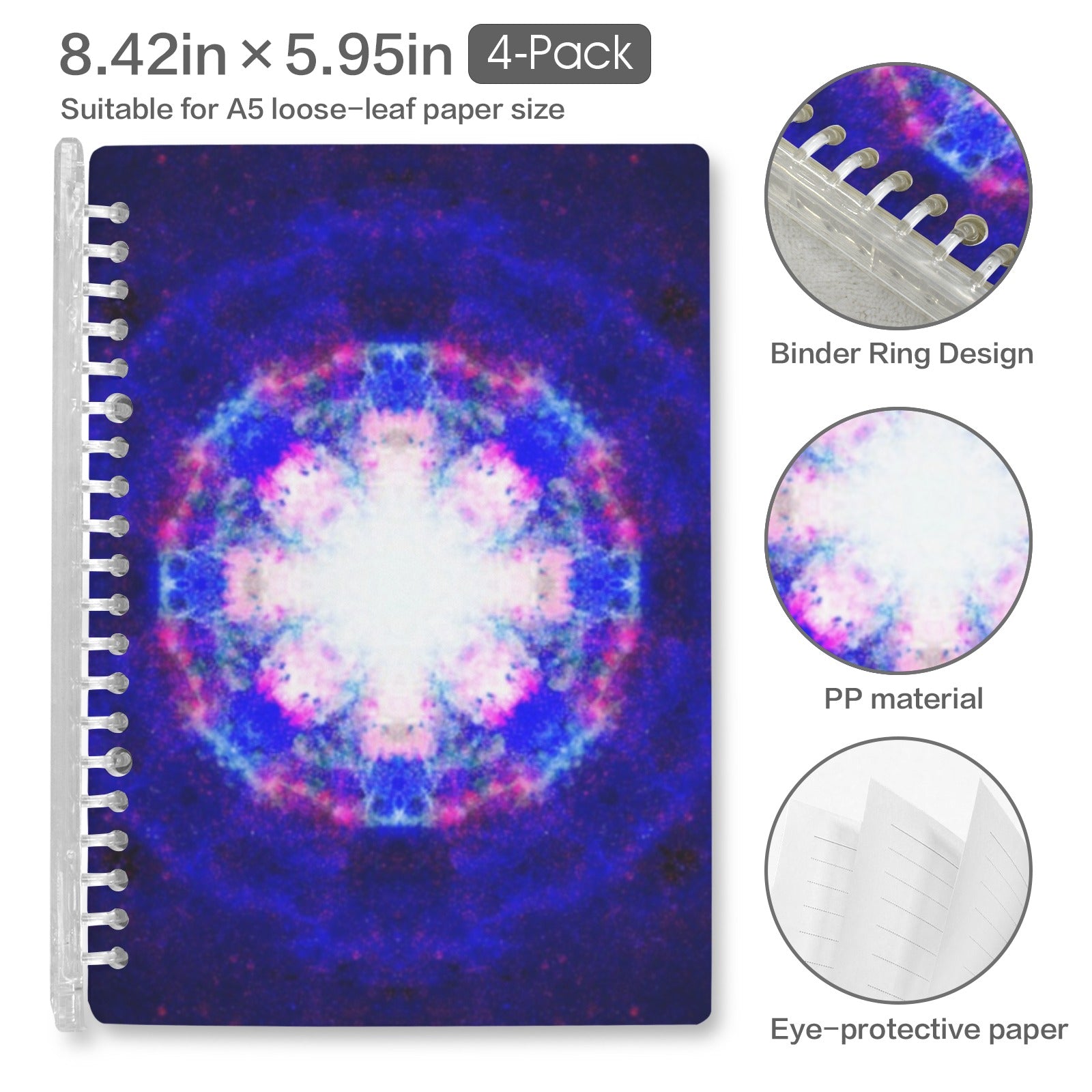 Katerina's Independence Desires Loose-Leaf Notebooks ( Cover Print, 4-Pack ) | Ships from USA