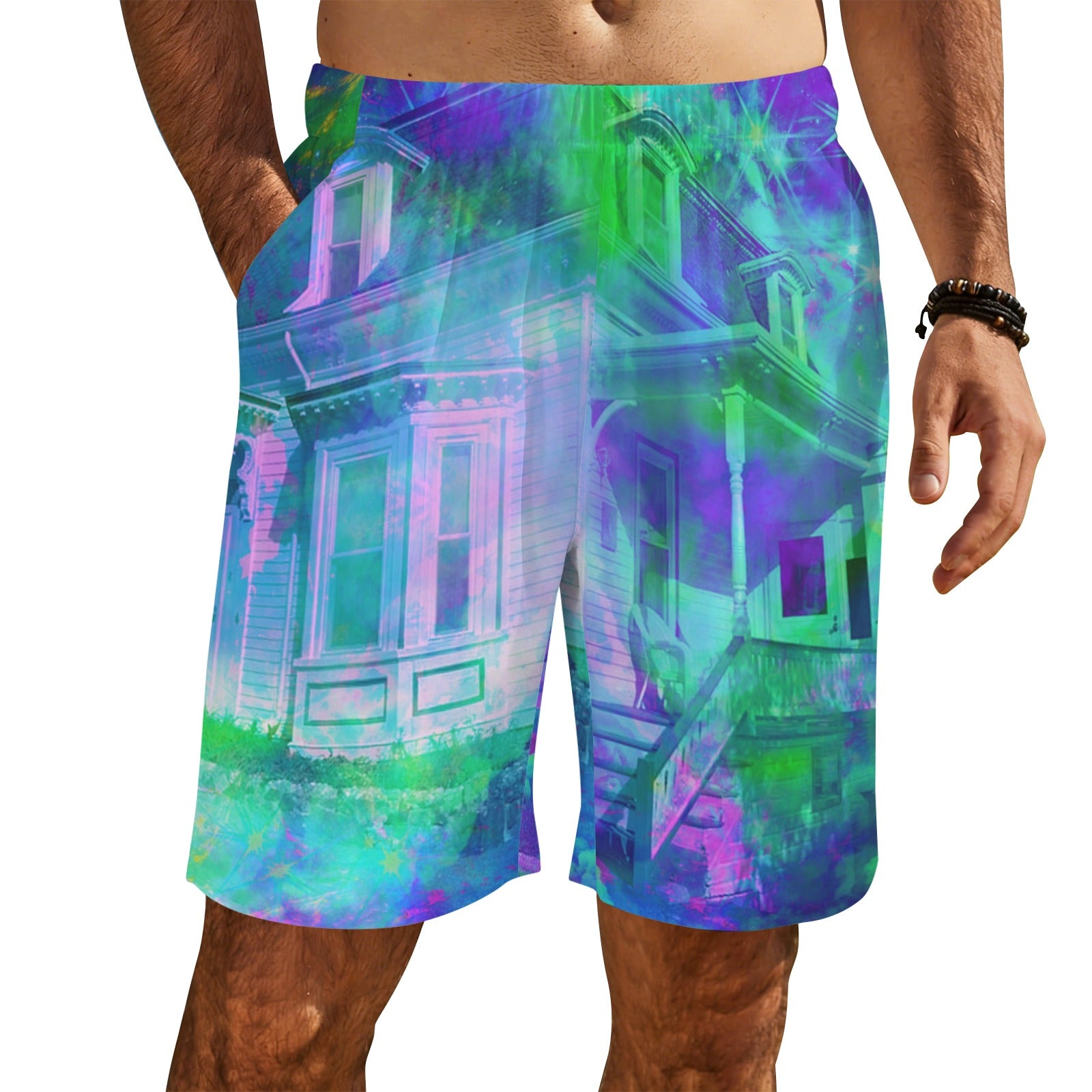 Katerina's Now & Forever Hocus Pocus Desires Men's All Over Print Beach Shorts (Sets 26) | Ships from USA