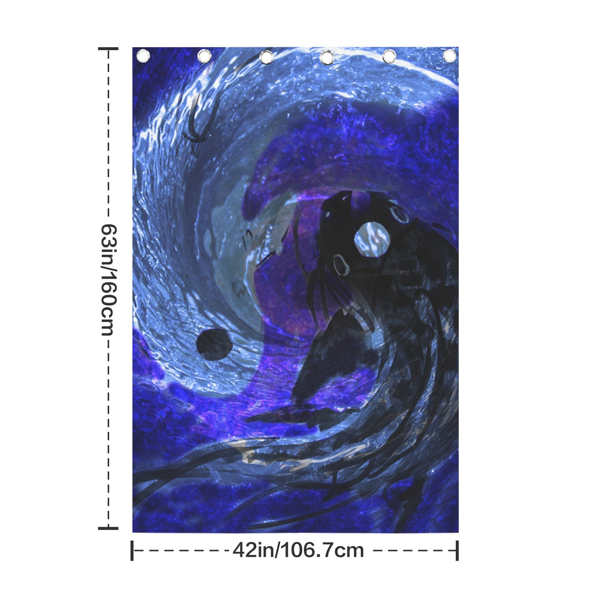 Katerina's Dragon's Eye Koi Desires Grommet Curtain 42" x 63" ( 1 Piece ) | Ships from USA