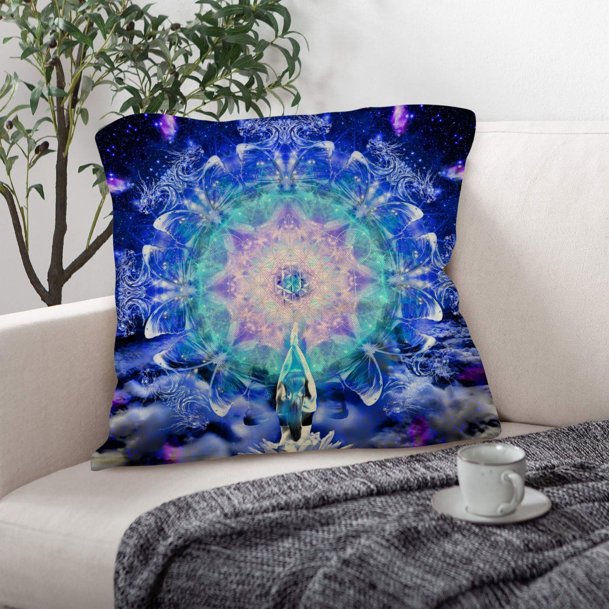 Amen Jin's Katerina's Eros & Psyche Metamorphosis Meditations Linen Throw Pillow 18" x 18" ( 1 Piece ) | Ships from USA