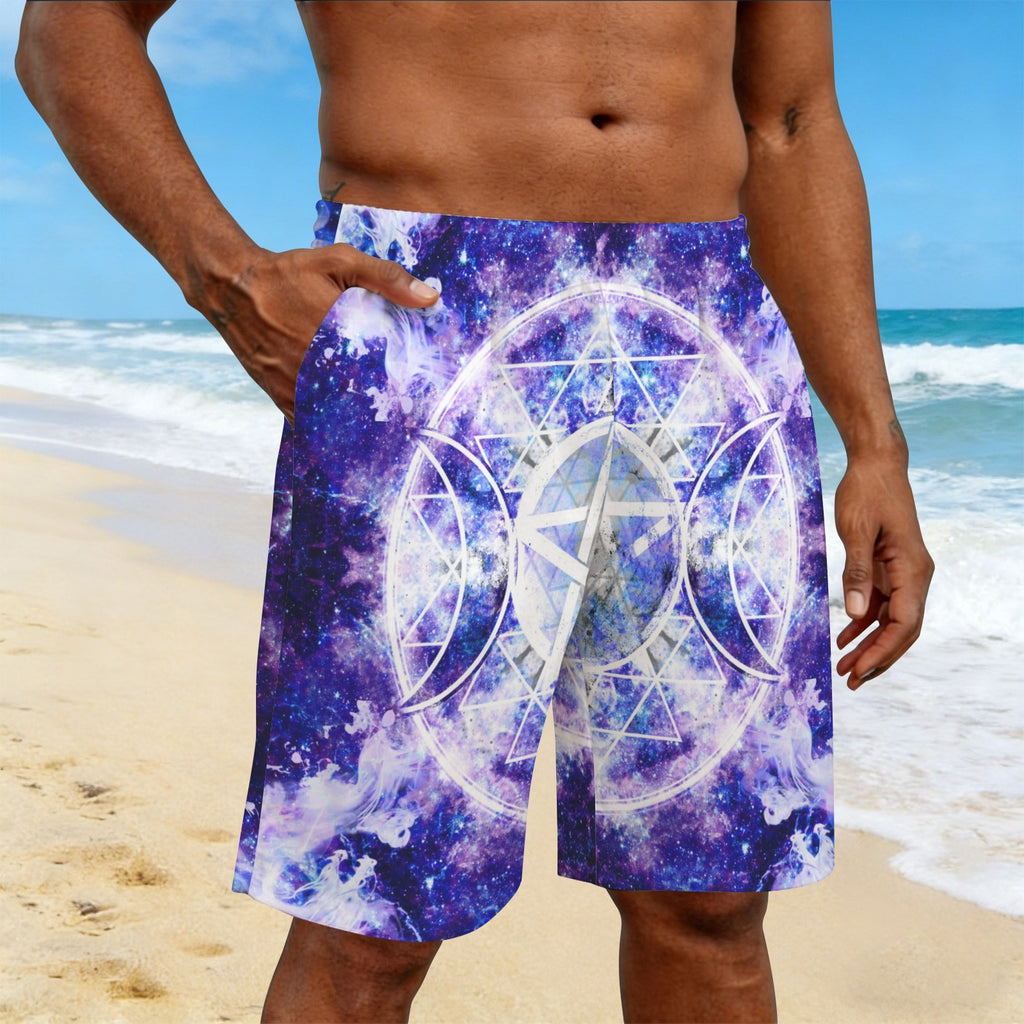 Amen Jin's Katerina's Dracularian Dragoness Triple Goddess Meditations Men's All Over Print Beach Shorts (Sets 26) | Ships from USA