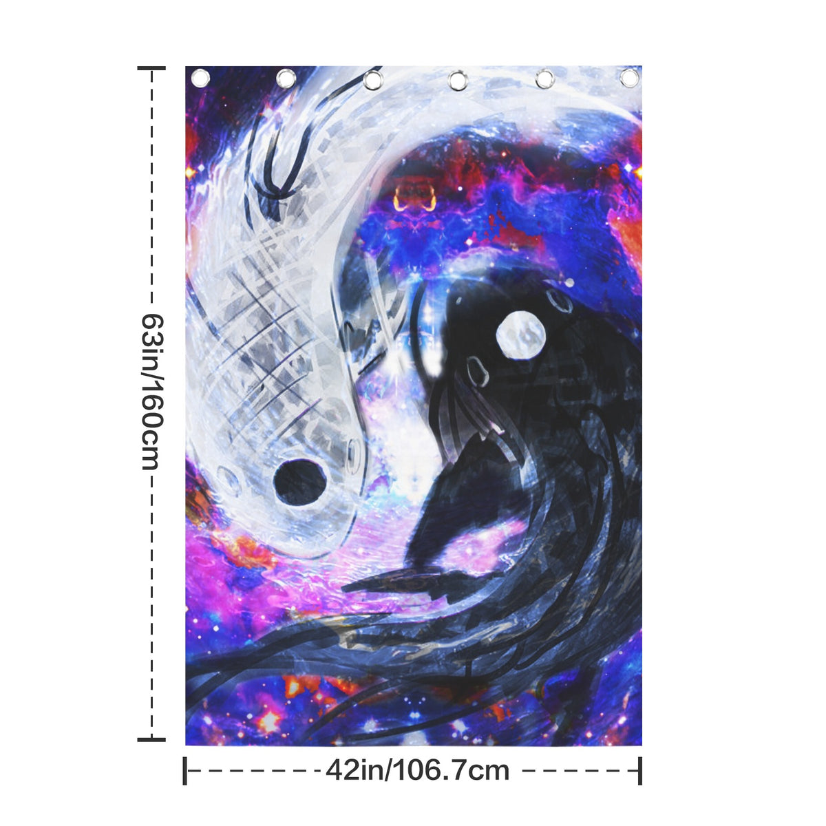 Katerina's Cassandra Koi Desires Grommet Curtain 42" x 63" ( 1 Piece ) | Ships from USA