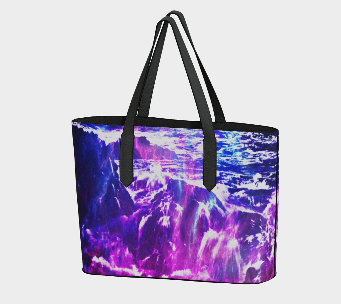 Amethyst Cosmic Falls Dreams Vegan Leather Tote Bag