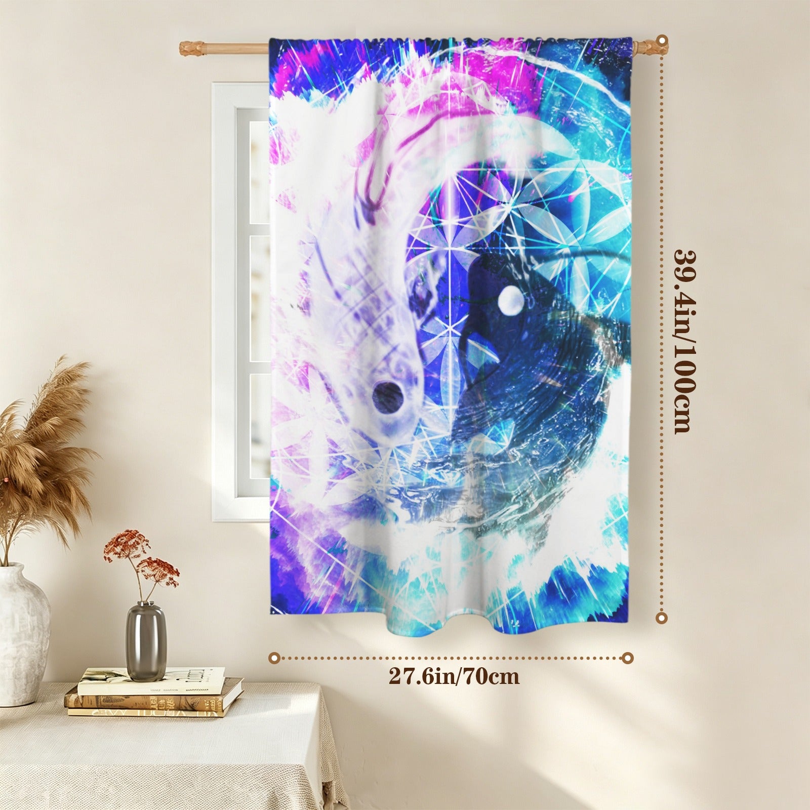 Creation's Koi Meditations Window Curtain 27.6" x 39.4" ( 1 Piece ) | Ships from USA