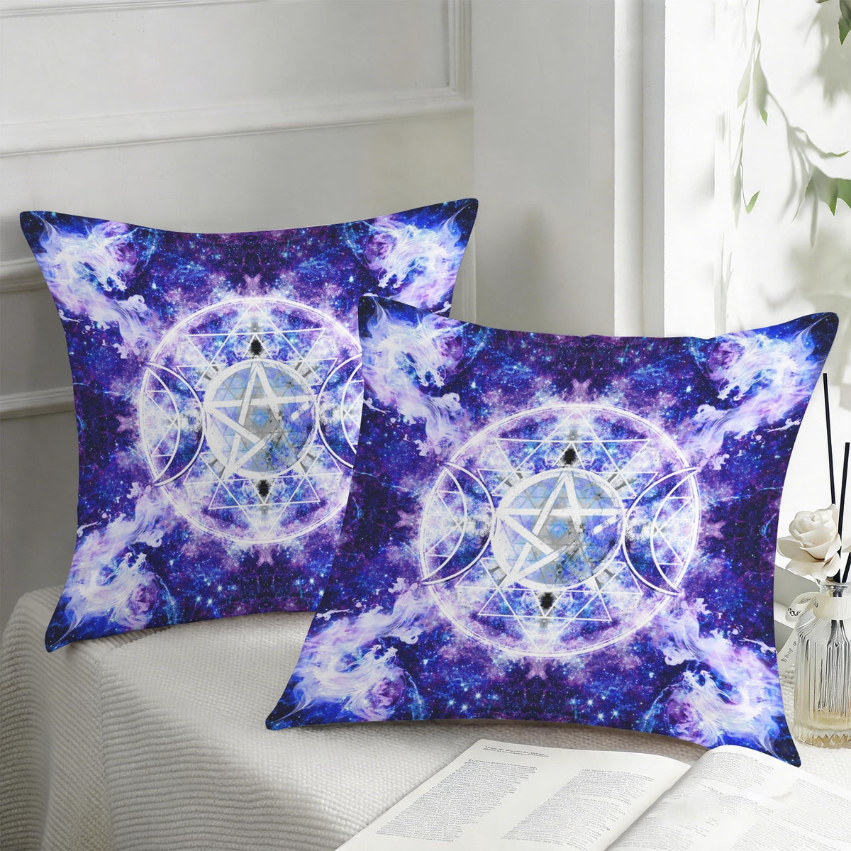 Amen Jin's Katerina's Dracularian Dragoness Triple Goddess Meditations Custom Pillow Cases 18" x 18" (2-Pack) | Ships from USA