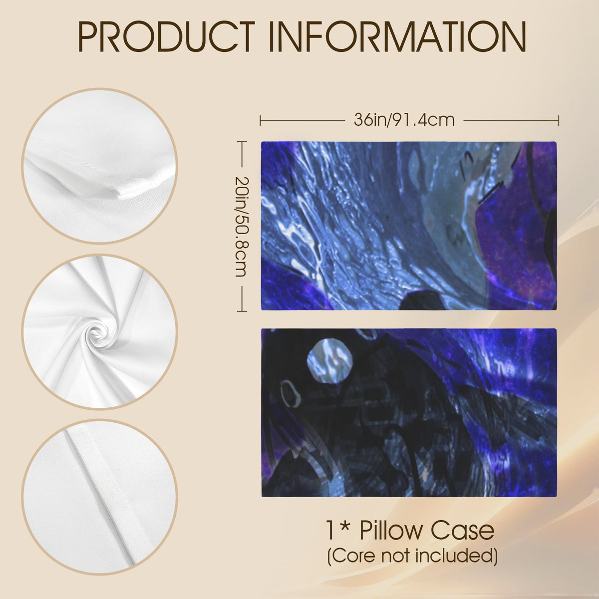 Katerina's Dragon's Eye Koi Desires Pillow Case 36" x 20"  | Ships from USA