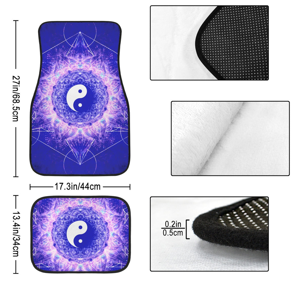 Katerina's Uncertanty in Time & Space Yin Yang Meditations 4-Piece Car Floor Mats （Customized Separately）| Ships from USA