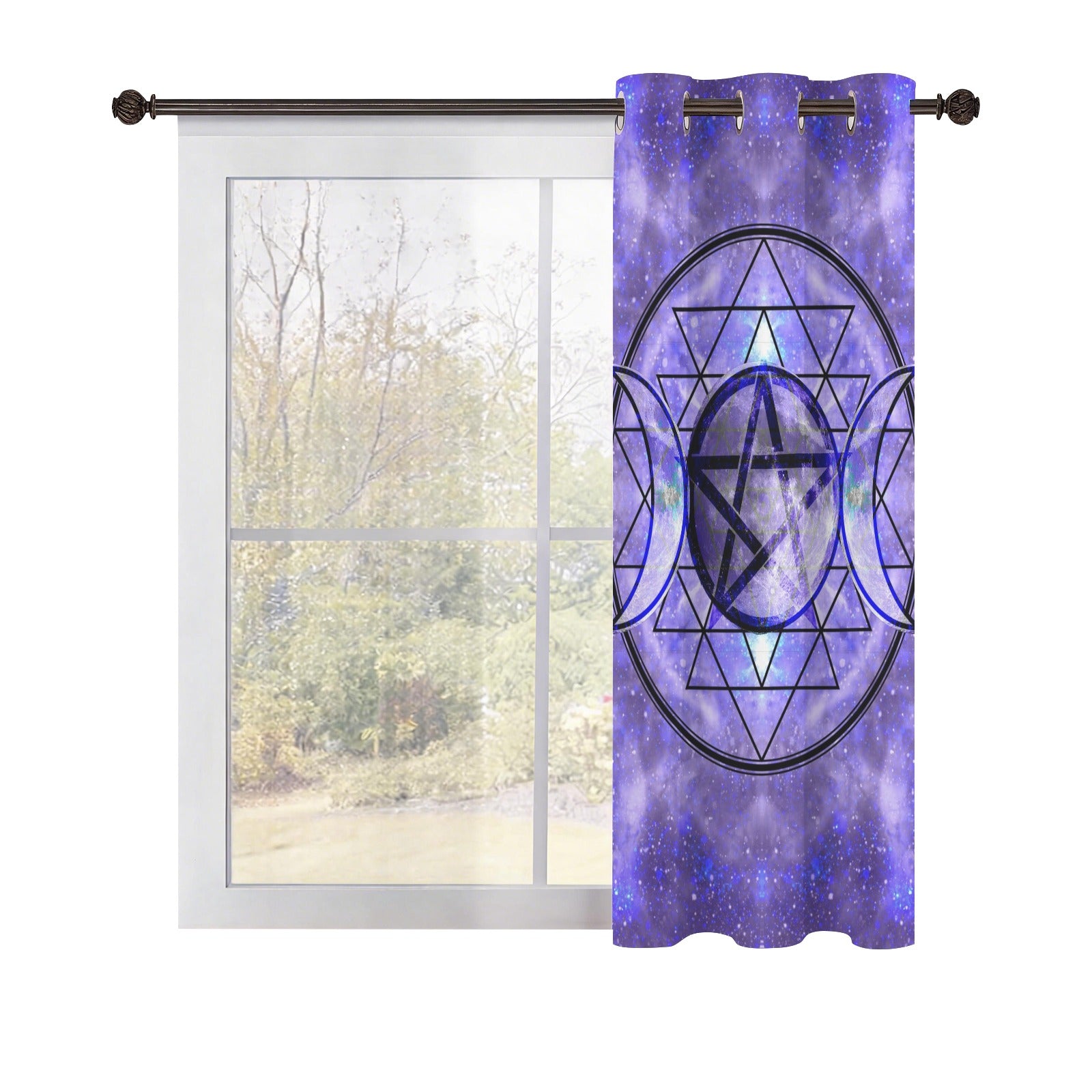 Katerina's Triple Goddess Magickal Desires Grommet Curtain 42" x 63" ( 1 Piece ) | Ships from USA