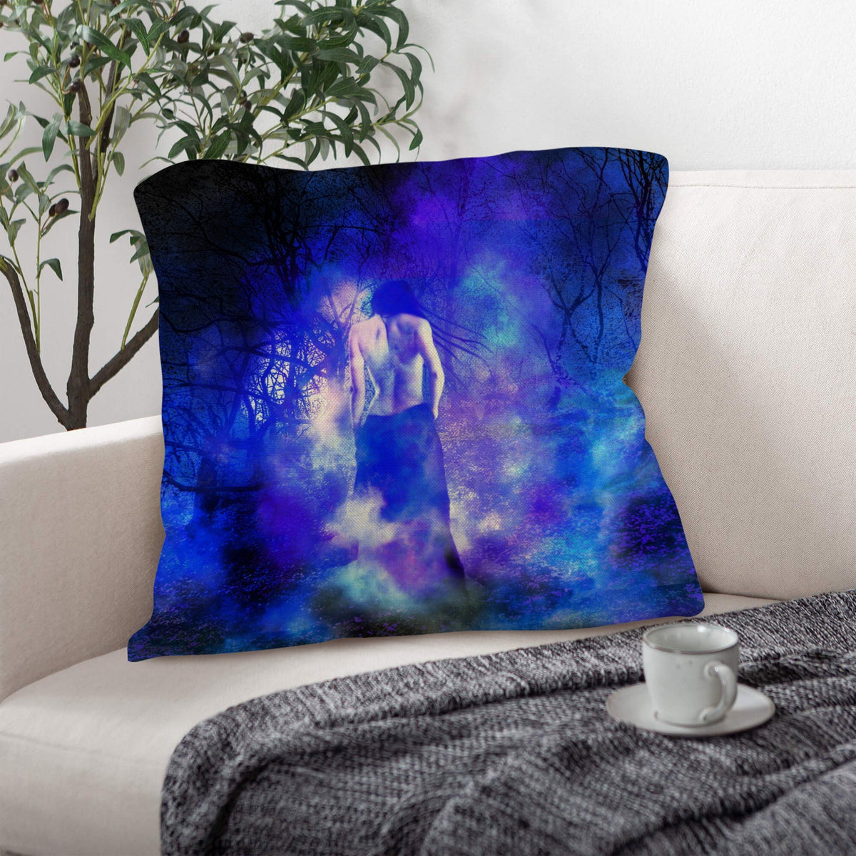 Katerina's Transylvanian Samhain Night Dreams Linen Throw Pillow 18" x 18" ( 1 Piece ) | Ships from USA