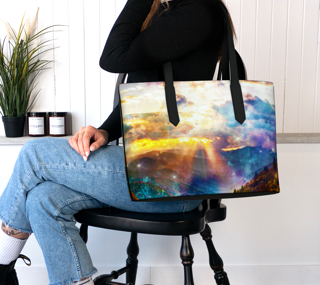 Katerina's Smoky Mountain Dreams Vegan Leather Tote Bag