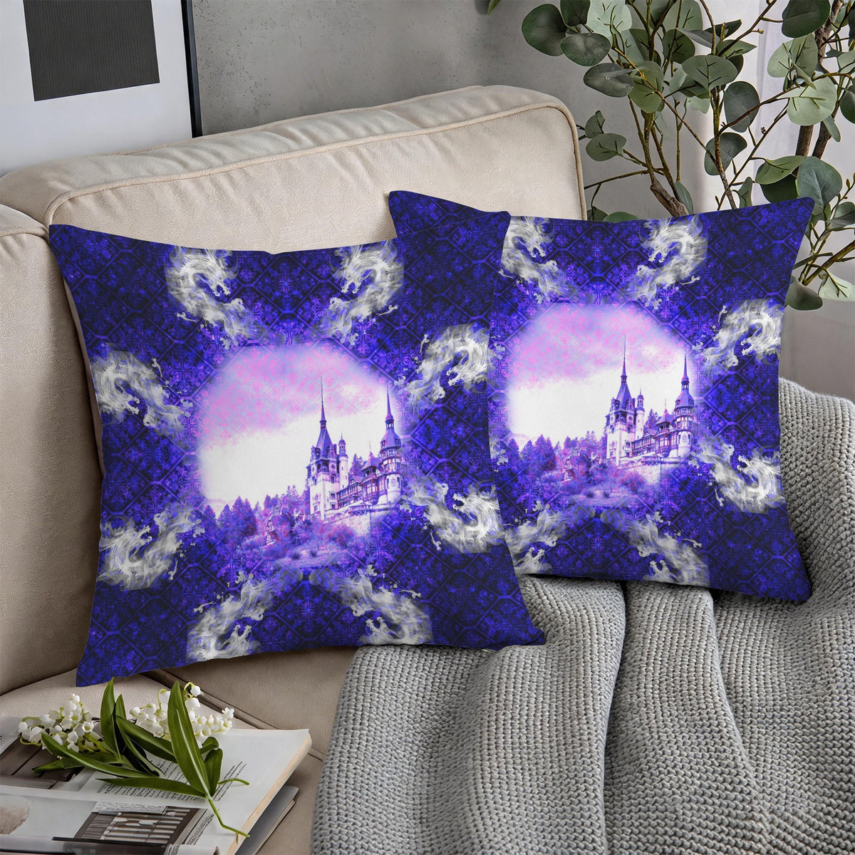 Katerina's Dragon's Eye Desires Dragoness Dreams Custom Pillow Cases 18" x 18" (2-Pack) | Ships from USA