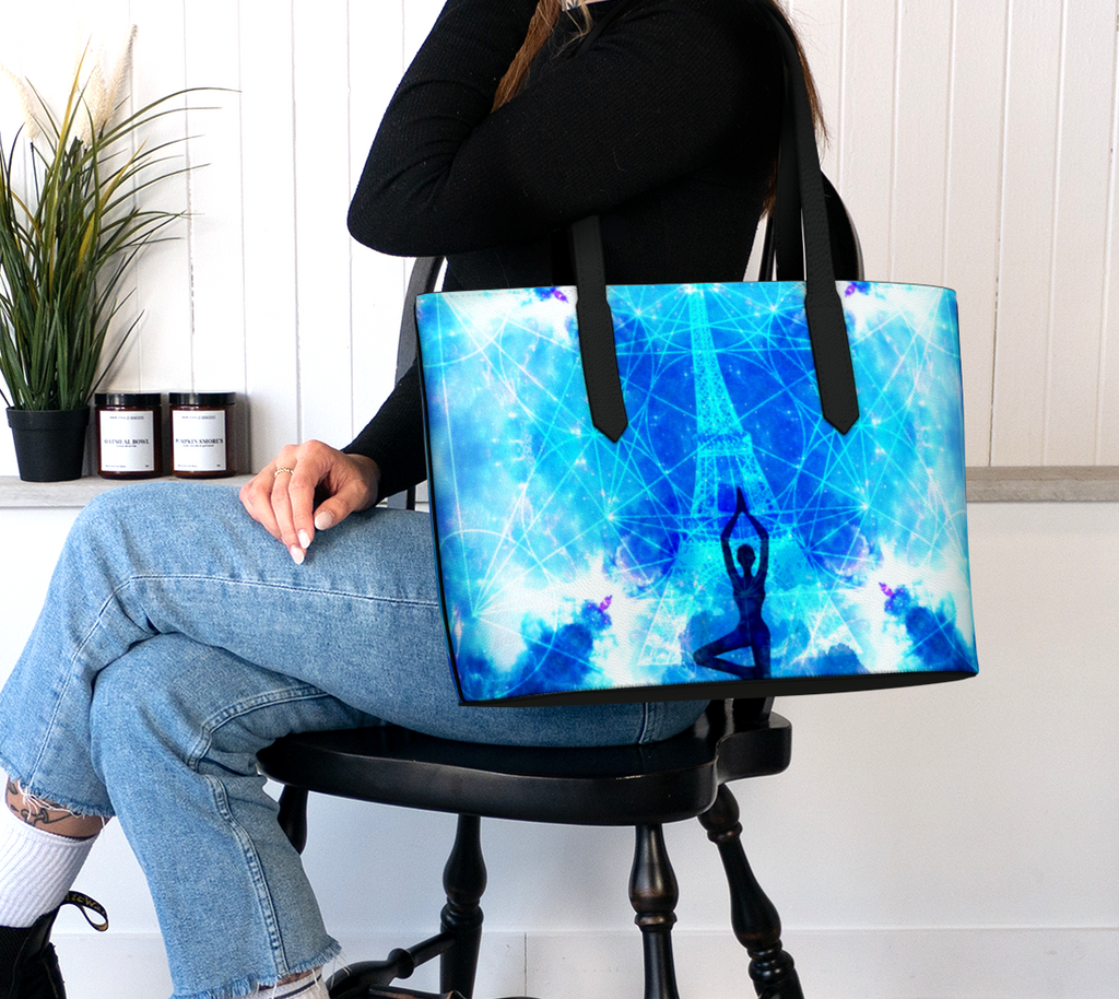 Amen Jin's Mandala of Dragon Fire Desires Parisian Meditations Vegan Leather Tote Bag