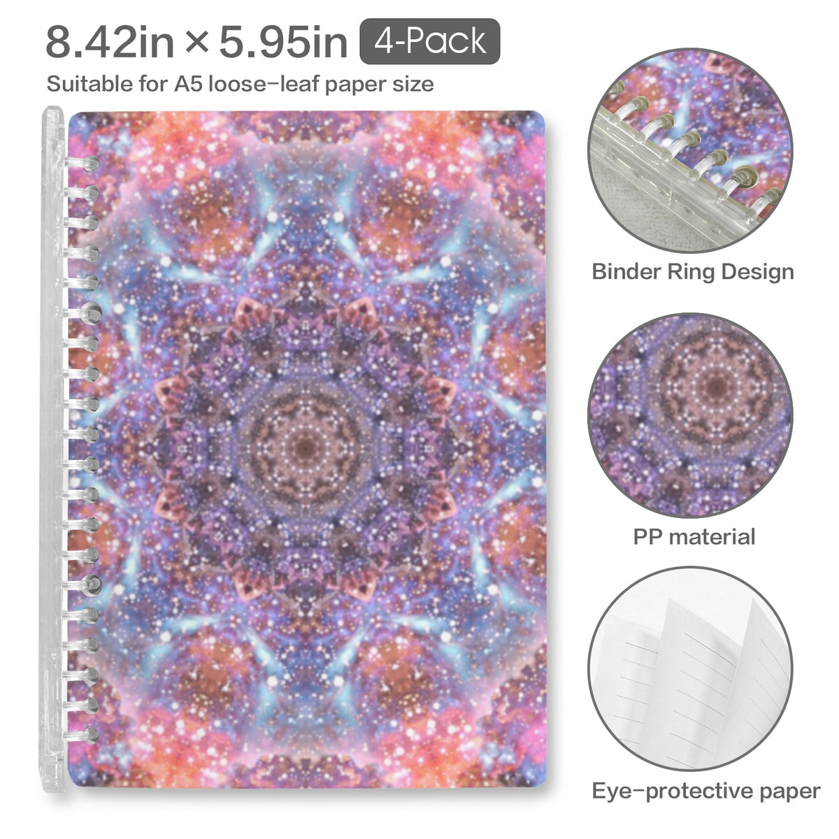 Katerina's Fiesta Desires Loose-Leaf Notebooks ( Cover Print, 4-Pack ) | Ships from USA