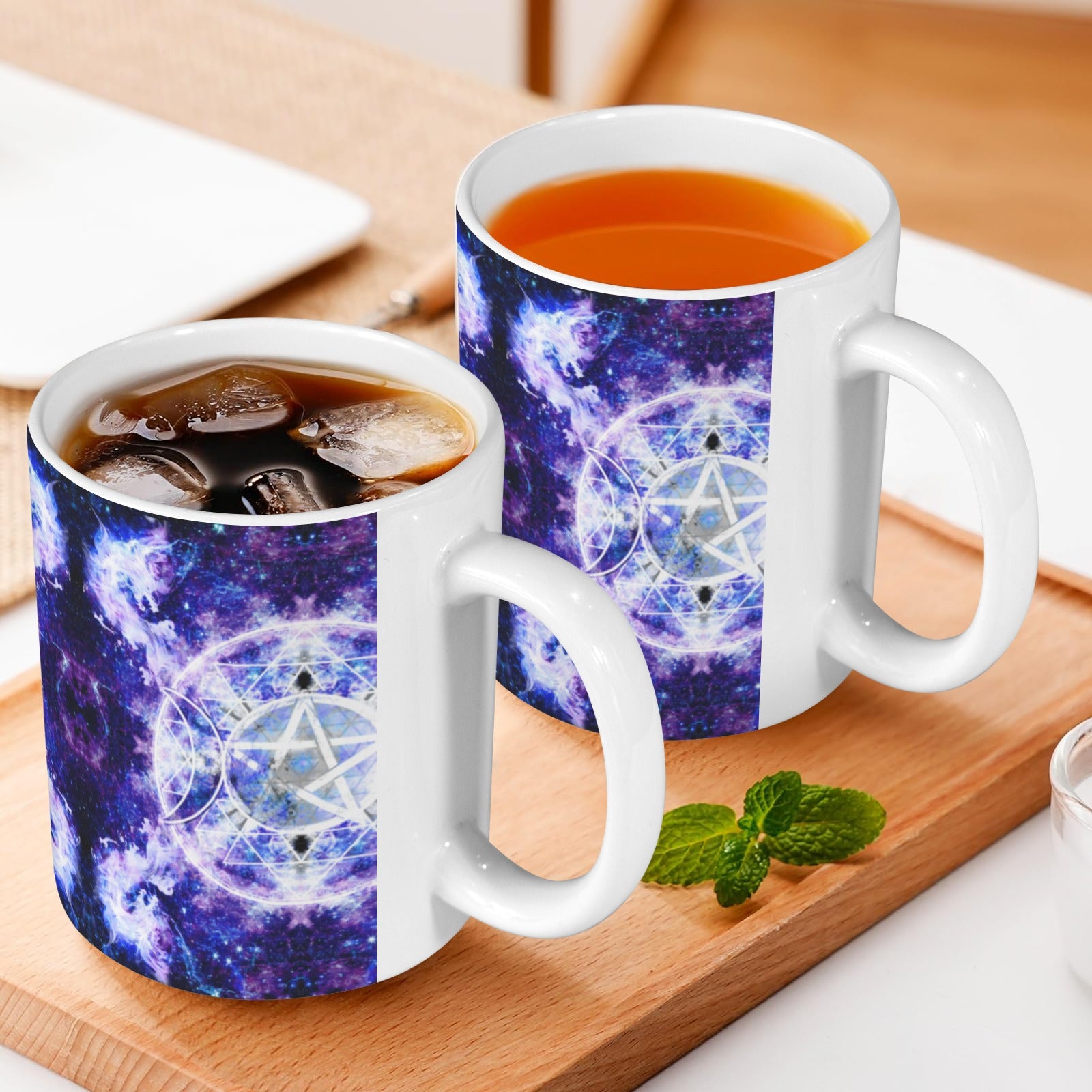 Amen Jin's Katerina's Dracularian Dragoness Triple Goddess Meditations Custom White Mug(11OZ)(Set of 2) | Ships from USA