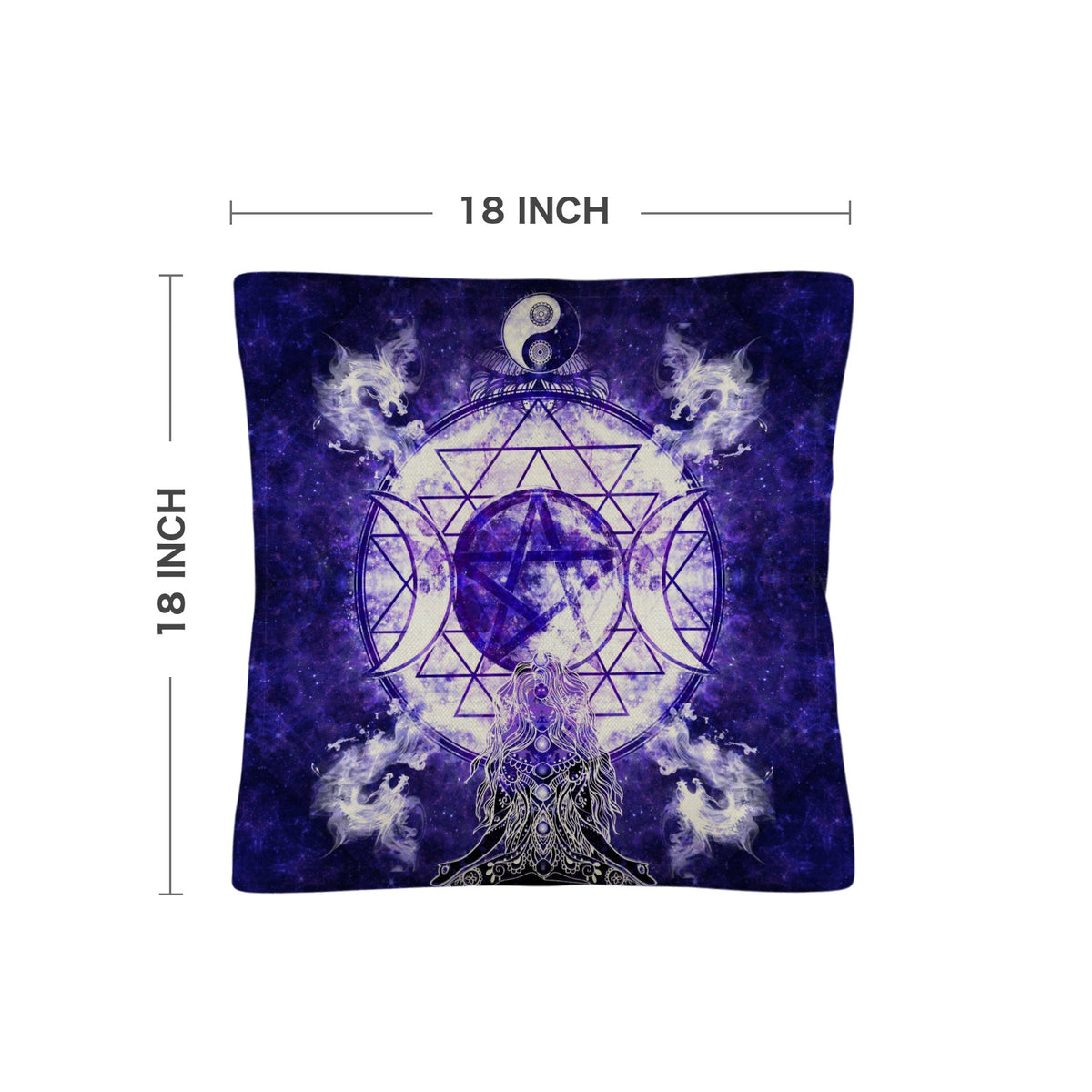 Katerina's Dragon's Eye Magickal Awakening Meditations Linen Throw Pillow 18" x 18" ( 1 Piece ) | Ships from USA