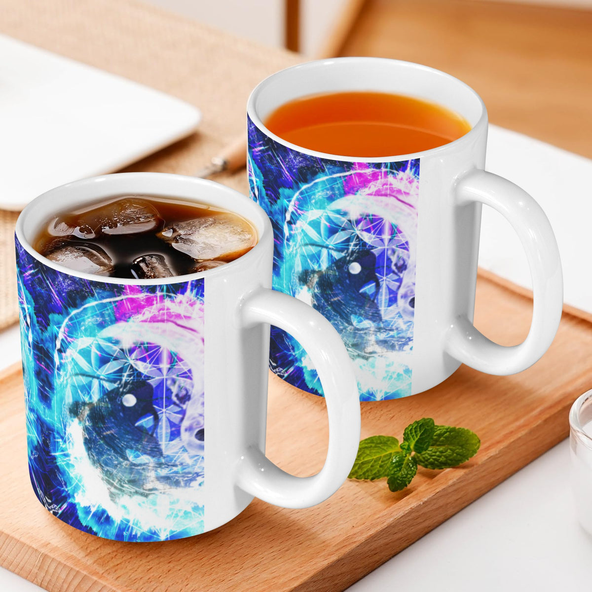 Creation's Koi Meditations Custom White Mug(11OZ)(Set of 2) | Ships from USA