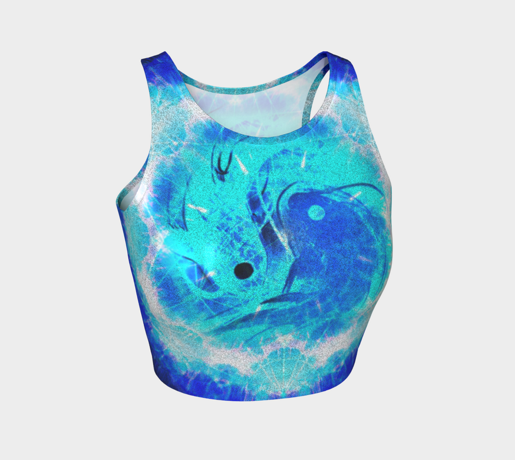Amen Jin's Blue Sun Koi Meditations Athletic Crop Top
