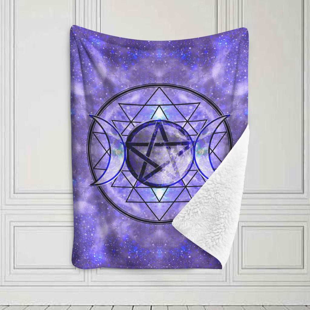 Katerina's Triple Goddess Magickal Desires Sherpa Fleece Blanket 30" x 40" | Ships from USA