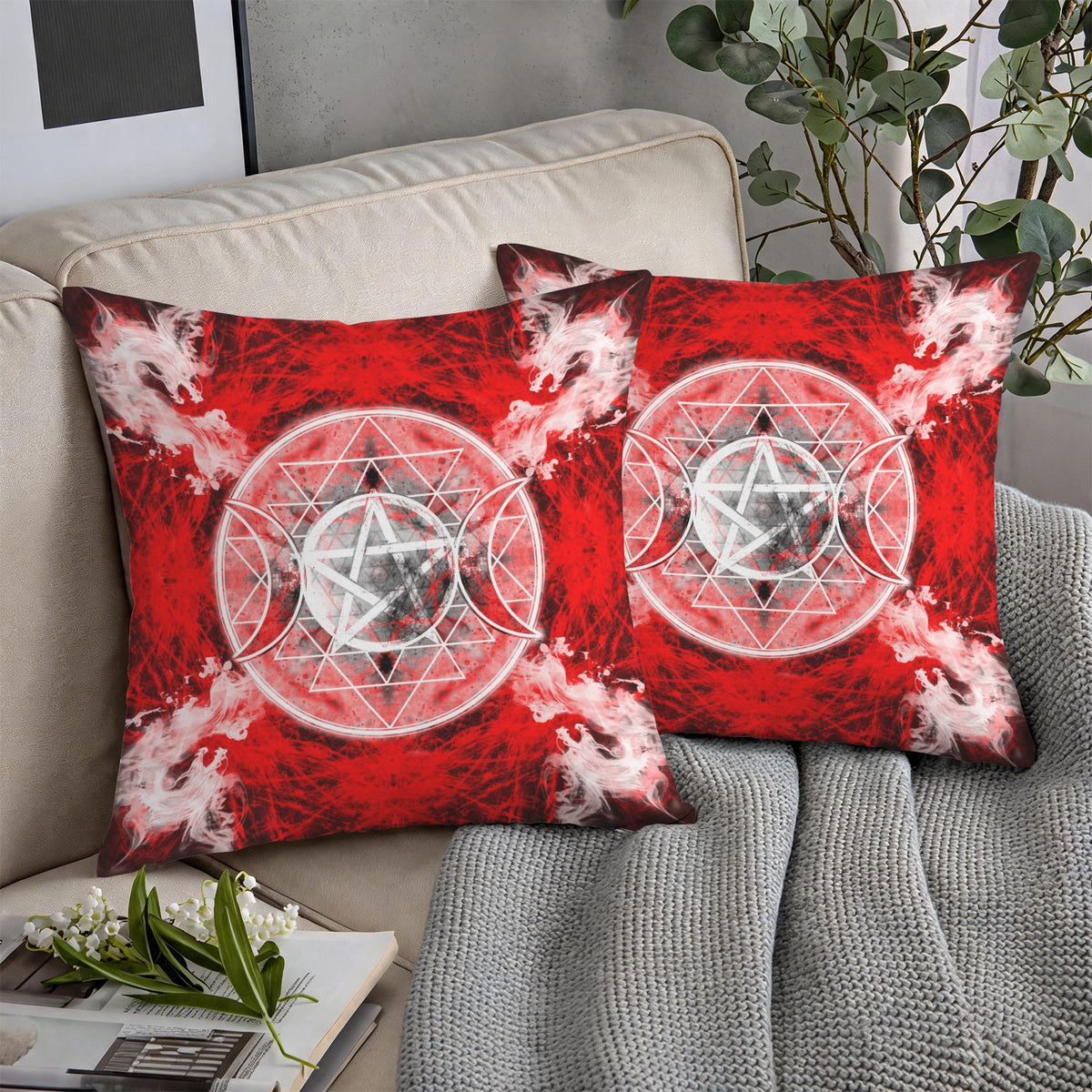 Katerina's Waiting for Hello Triple Goddess Meditations Custom Pillow Cases 18" x 18" (2-Pack) | Ships from USA
