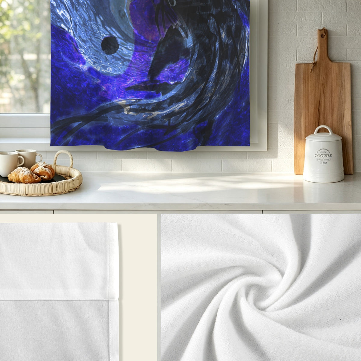 Katerina's Dragon's Eye Koi Desires Window Curtain 52" x 63" ( 1 Piece ) | Ships from USA