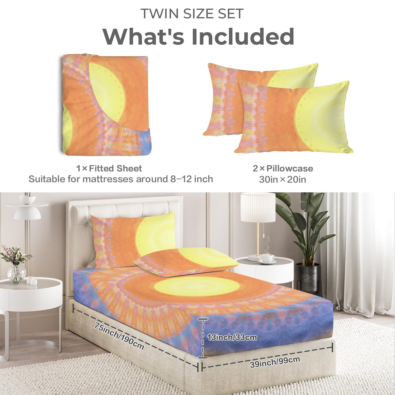 Katerina's Love Will Never Die Desires Twin Bedding Set (Fitted Sheet + Pillowcases) | Ships from USA