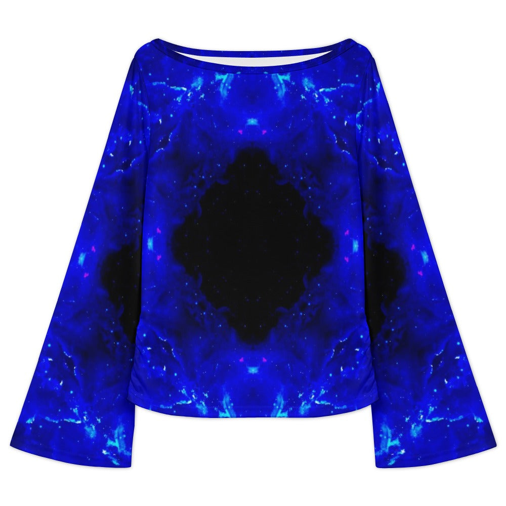 Amen Jin's Blue Flame Desires Women's Boat Neck Bell Sleeve T-shirt
