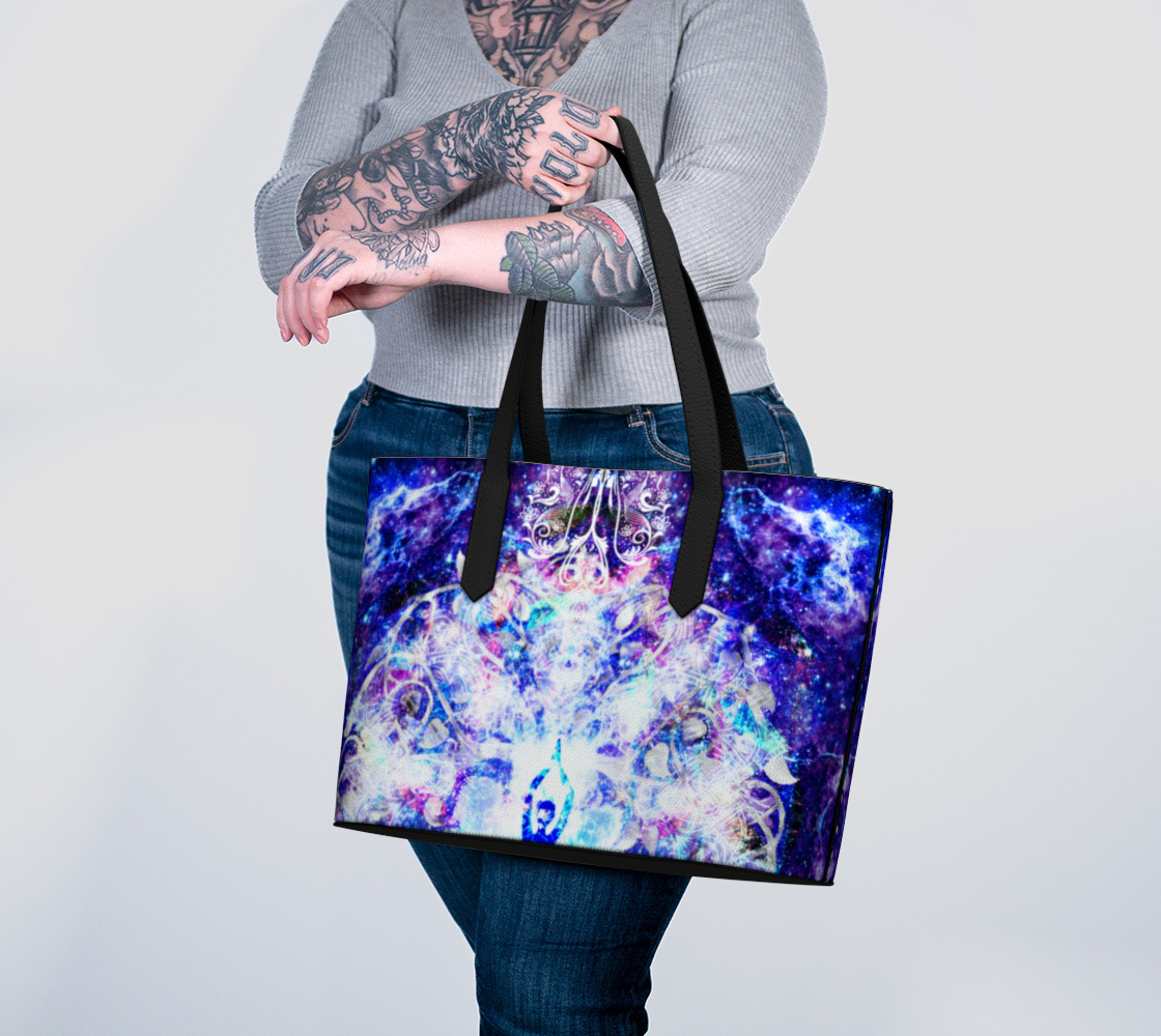 Amen Jin's Katerina's Dracularian Dragoness Namaste Desires Celtic Meditations Vegan Leather Tote Bag