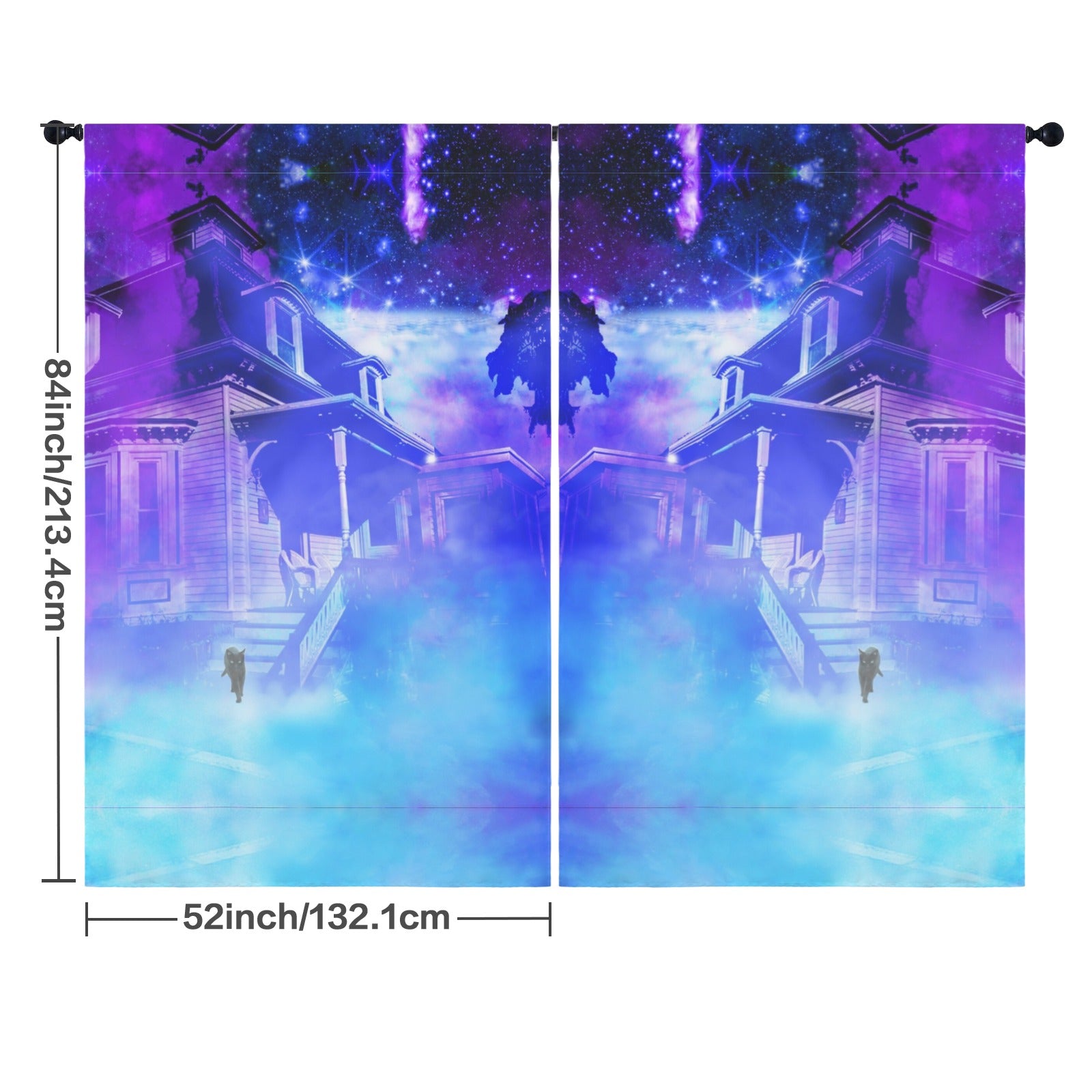 Amen Jin's Katerina's Eros & Psyche Hocus Pocus Desires Floor-To-Ceiling Curtain 52x84inch | Ships from USA