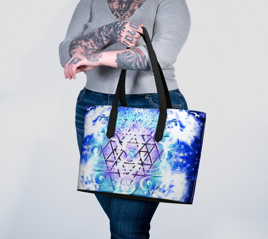 Amen Jin's Katerina's Eros & Psyche Desires Buddha Meditations Vegan Leather Tote Bag