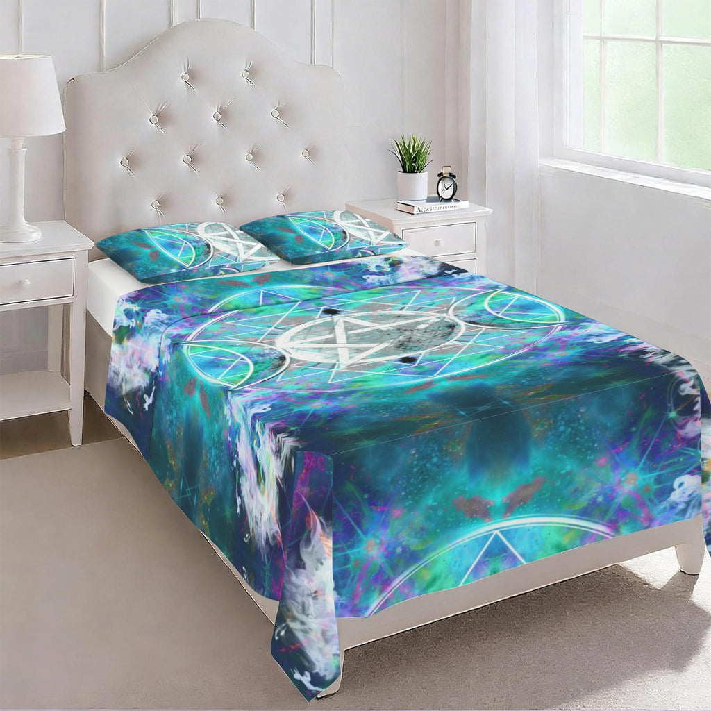 Katerina's Now & Forever Triple Goddess Meditations 3-Piece Bedding Set (Bed Sheet + Pillowcases)  | Ships from USA