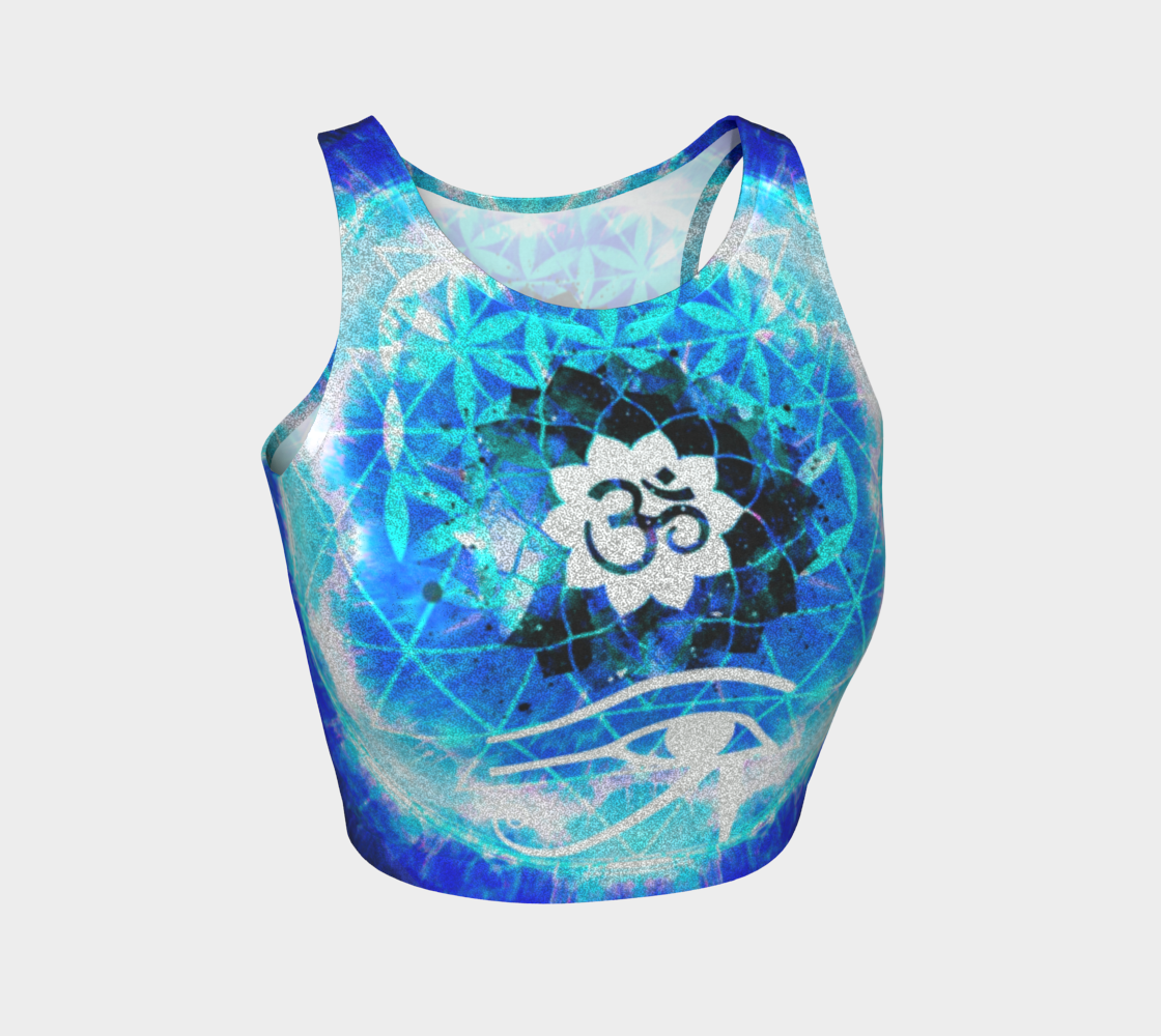 Amen Jin's Blue Sun Fairy Om Meditations Athletic Crop Top