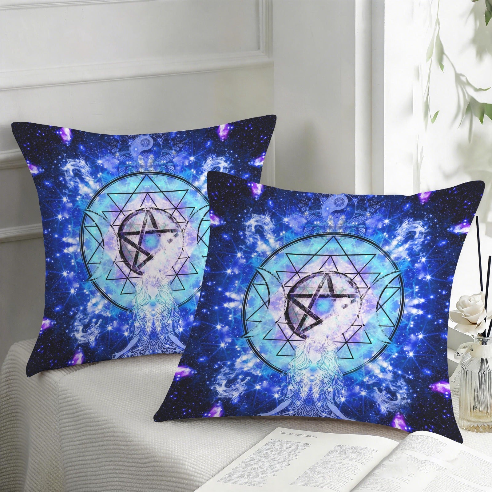 Amen Jin's Katerina's Eros & Psyche Magical Awakening Meditations Custom Pillow Cases 18" x 18" (2-Pack) | Ships from USA