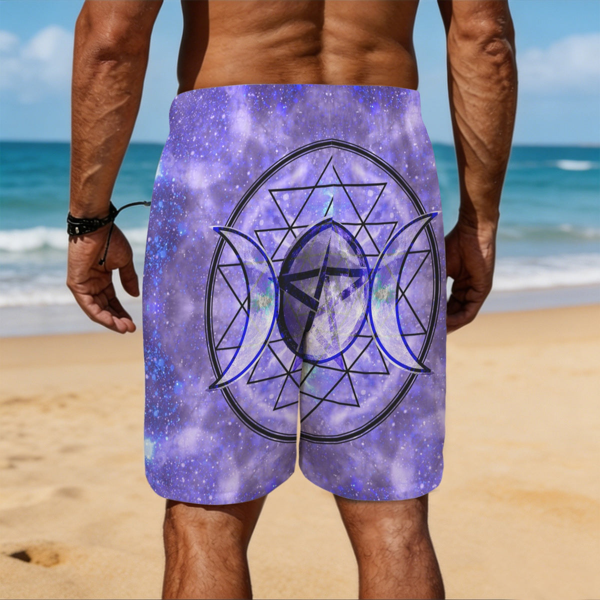 Katerina's Triple Goddess Magickal Desires Men's All Over Print Beach Shorts (Sets 26) | Ships from USA