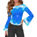 Amen Jin's Blue Sun Desires Women's Boat Neck Bell Sleeve T-shirt