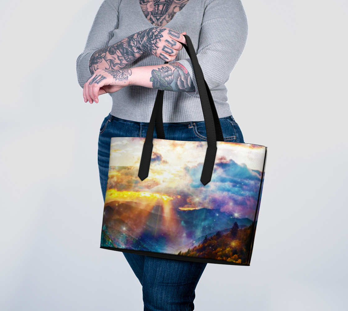 Katerina's Smoky Mountain Dreams Vegan Leather Tote Bag