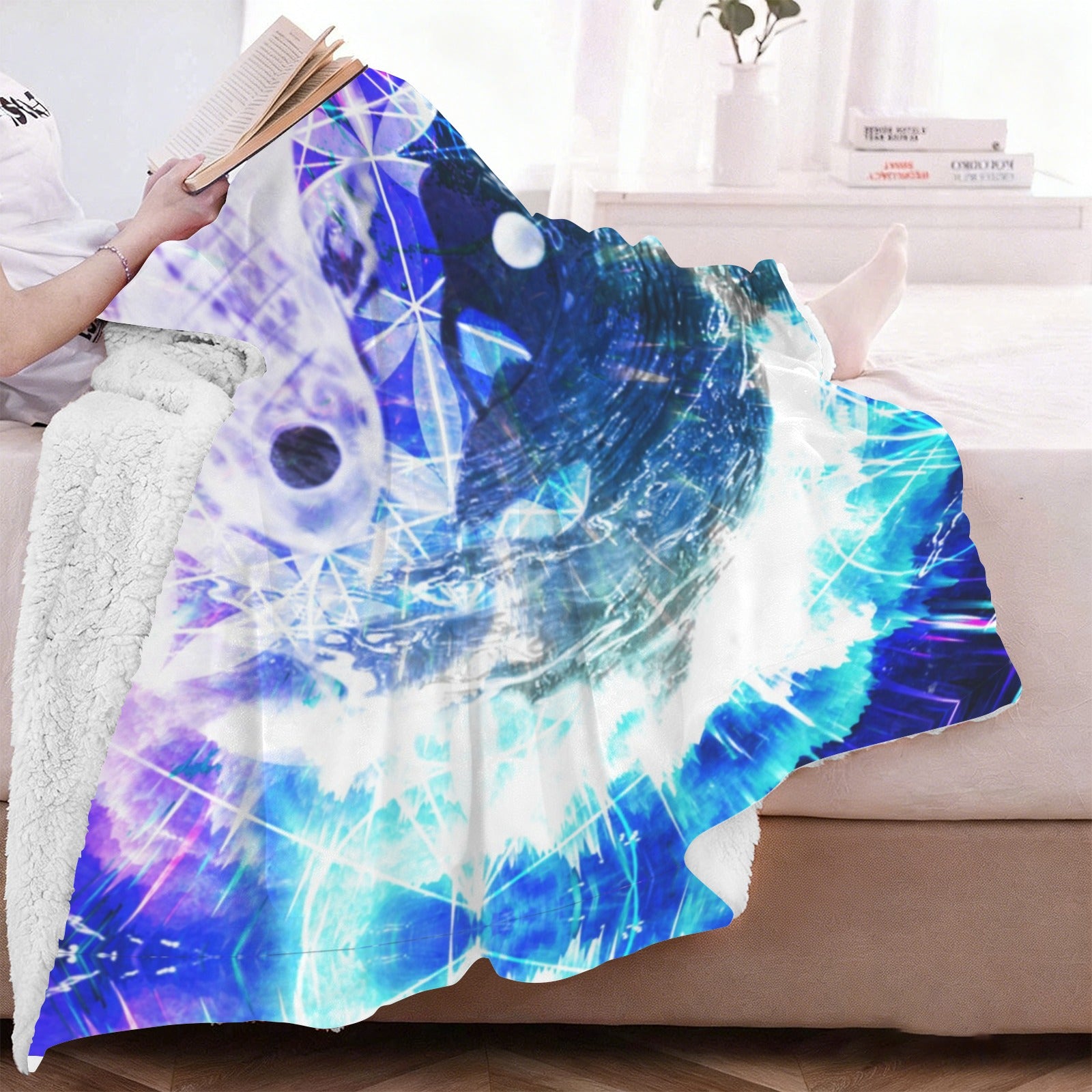 Creation's Koi Meditations Sherpa Fleece Blanket 60" x 80" | Ships from USA