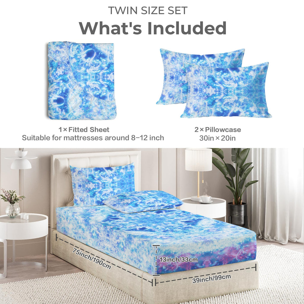Katerina's Kamar-Taj Desires Twin Bedding Set (Fitted Sheet + Pillowcases) | Ships from USA
