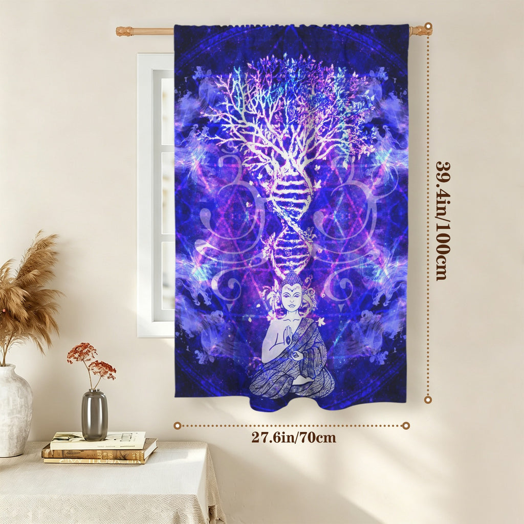 Katerina’s Dragon’s Eye Desires Buddha Meditations Window Curtain 27.6" x 39.4" ( 1 Piece ) | Ships from USA